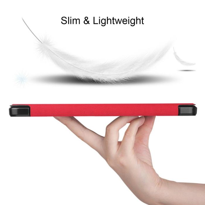 Bild 2,  Samsung Galaxy Tab S7 / Tab S8 Fodral Tri-Fold Pennhållare Röd - Teknikhallen.se