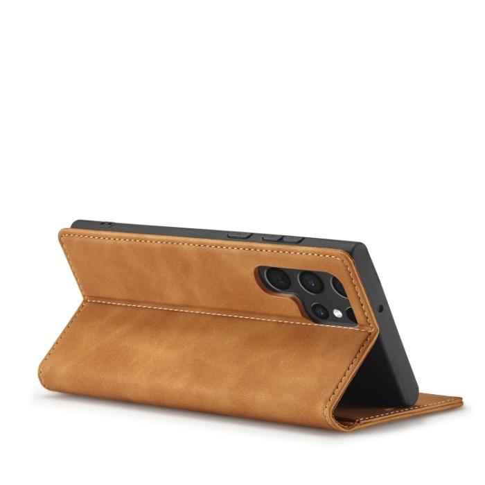 Bild 5, LC.IMEEKE LC.IMEEKE Samsung Galaxy S22 Fodral Flip Retro Läder Brun - Teknikhallen.se