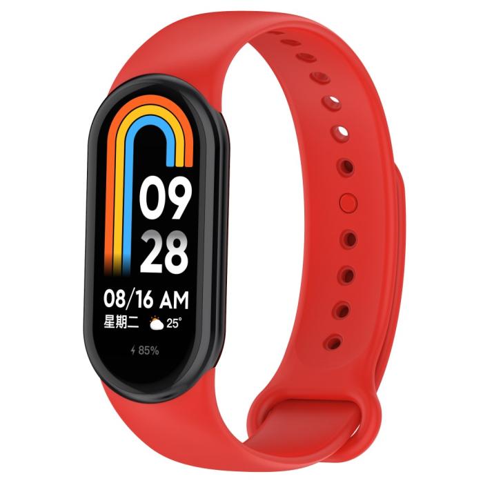 Bild 5,  Xiaomi Smart Band 10/9/8 Armband Solid Silikon Röd - Teknikhallen.se