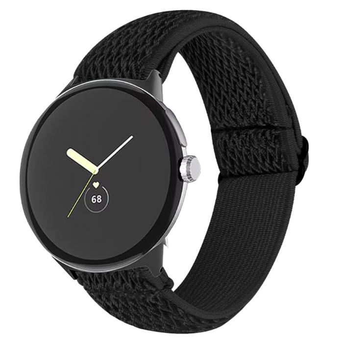 Bild 3,  Google Pixel Watch / Watch 2 Justerbart Nylon Armband Svart - Teknikhallen.se