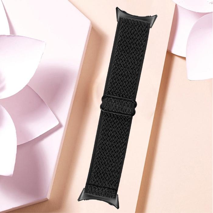 Bild 4,  Google Pixel Watch / Watch 2 Justerbart Nylon Armband Svart - Teknikhallen.se