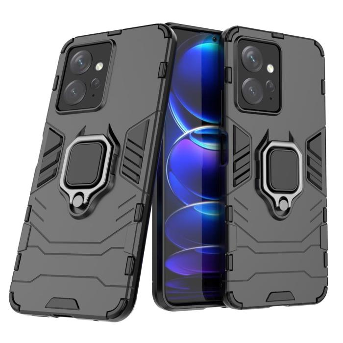 Bild 2,  Xiaomi Redmi Note 12 4G Skal Ring Hybrid Armor Svart - Teknikhallen.se