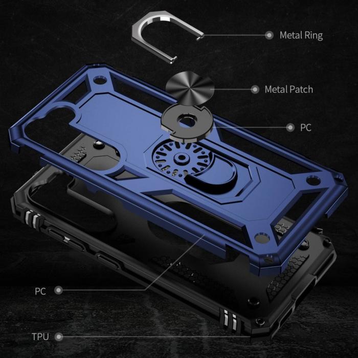 Bild 4,  Samsung Galaxy S23 Plus Skal Ring Shockproof Hybrid Blå - Teknikhallen.se
