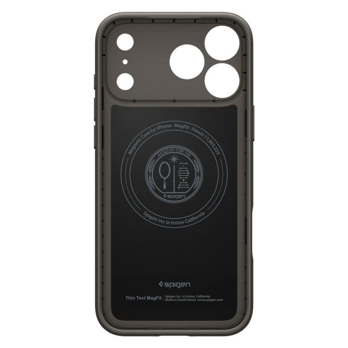 Bild 4, Spigen Spigen iPhone 18 Pro / 17 Pro Skal MagSafe Thin Fit Gunmetal - Teknikhallen.se