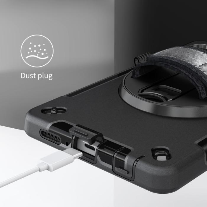 Bild 3,  Samsung Galaxy Tab A9 Skal 360 Rotation Shockproof Med Rem - Teknikhallen.se