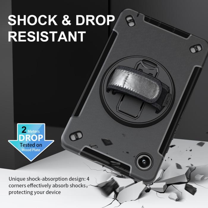 Bild 4,  Samsung Galaxy Tab A9 Skal 360 Rotation Shockproof Med Rem - Teknikhallen.se