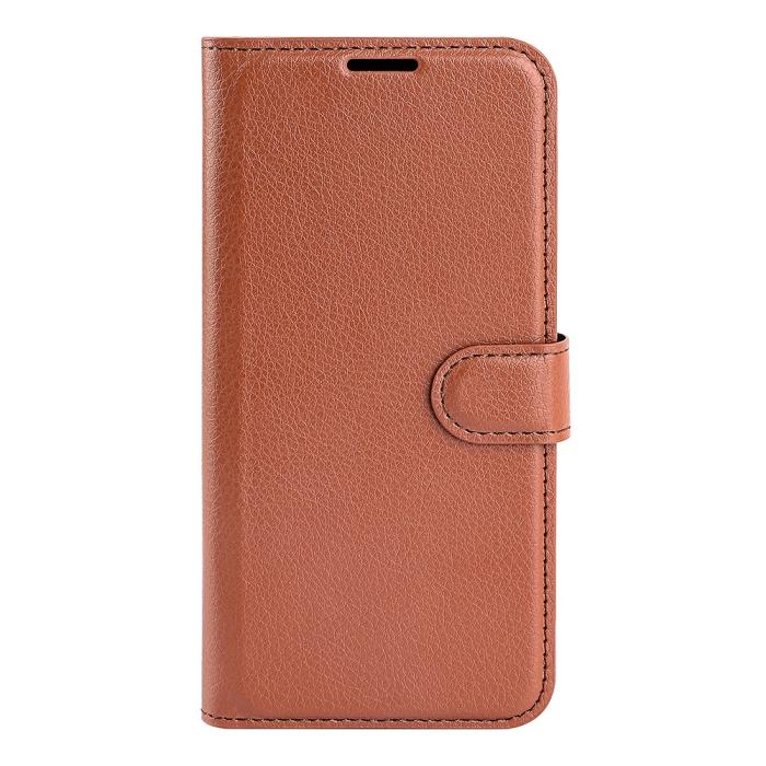 Bild 5,  Samsung Galaxy A16 Fodral Litchi Läder Brun - Teknikhallen.se