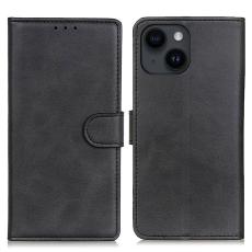  iPhone 15 Plus Fodral Solid L&auml;der Svart - Teknikhallen.se