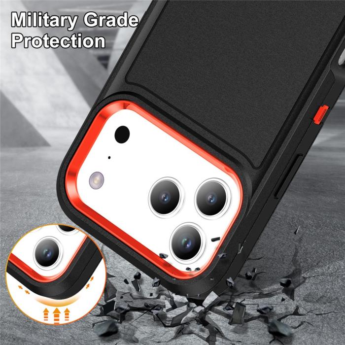 Bild 6,  iPhone 17 Pro Max Skal Extreme Shockproof Hybrid Svart / Orange - Teknikhallen.se