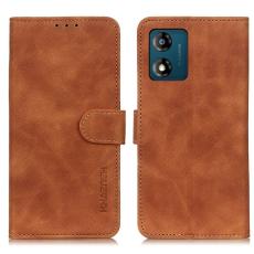 KHAZNEH KHAZENH Motorola Moto E13 Fodral Retro L&auml;der Brun - Teknikhallen.se