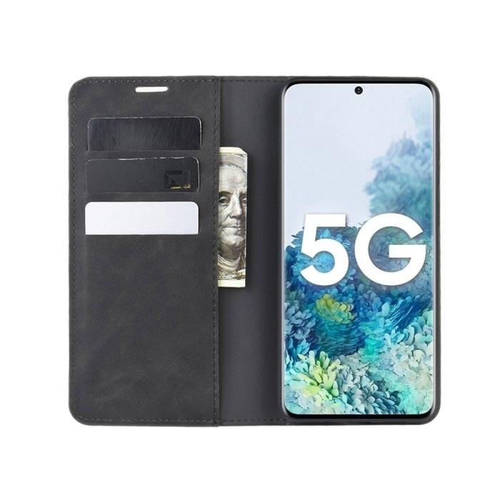 Bild 4,  Samsung Galaxy S20 FE - Silkeslent Läderfodral - Svart - Teknikhallen.se