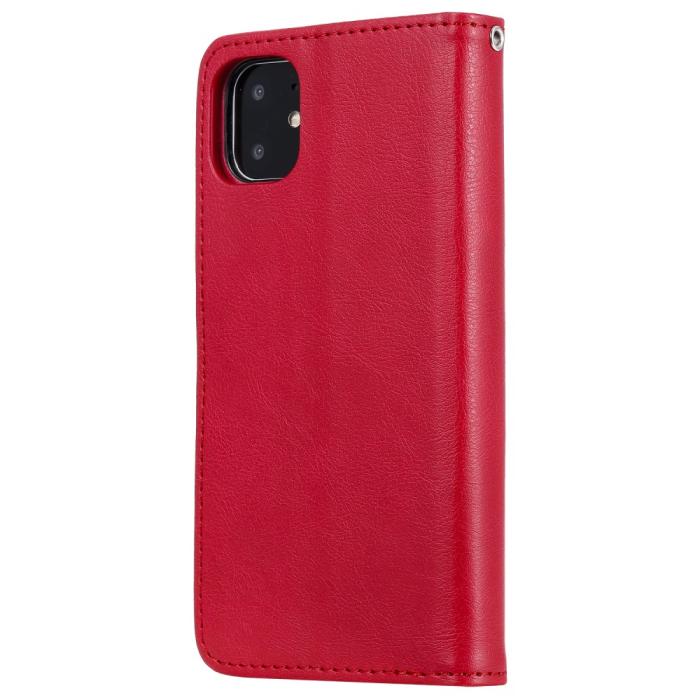 Bild 3,  iPhone 11 - Plånboksfodral/Magnet Skal 2in1 - Röd - Teknikhallen.se