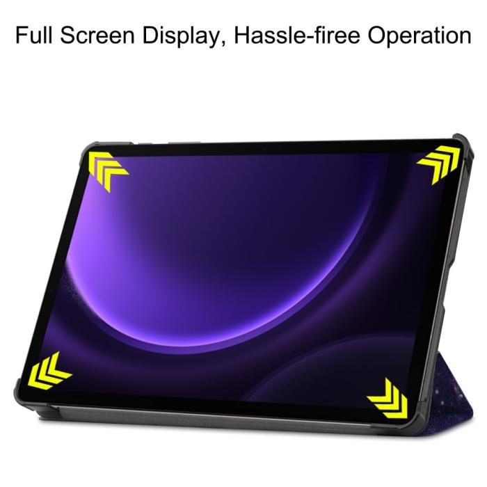 Bild 3,  Samsung Galaxy Tab S9 FE Fodral Tri-Fold Läder Cosmic Space - Teknikhallen.se