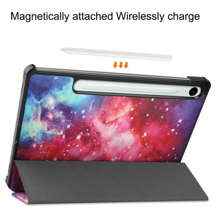 Bild 4,  Samsung Galaxy Tab S9 FE Fodral Tri-Fold Läder Cosmic Space - Teknikhallen.se