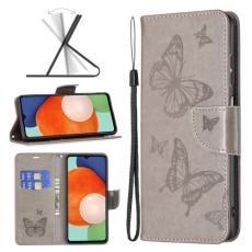  Samsung Galaxy A13 4G Fodral Butterfly Tryck Gr&aring; - Teknikhallen.se