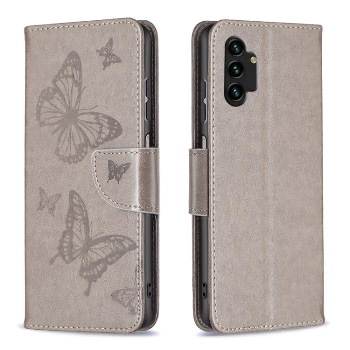 Bild 2,  Samsung Galaxy A13 4G Fodral Butterfly Tryck Grå - Teknikhallen.se