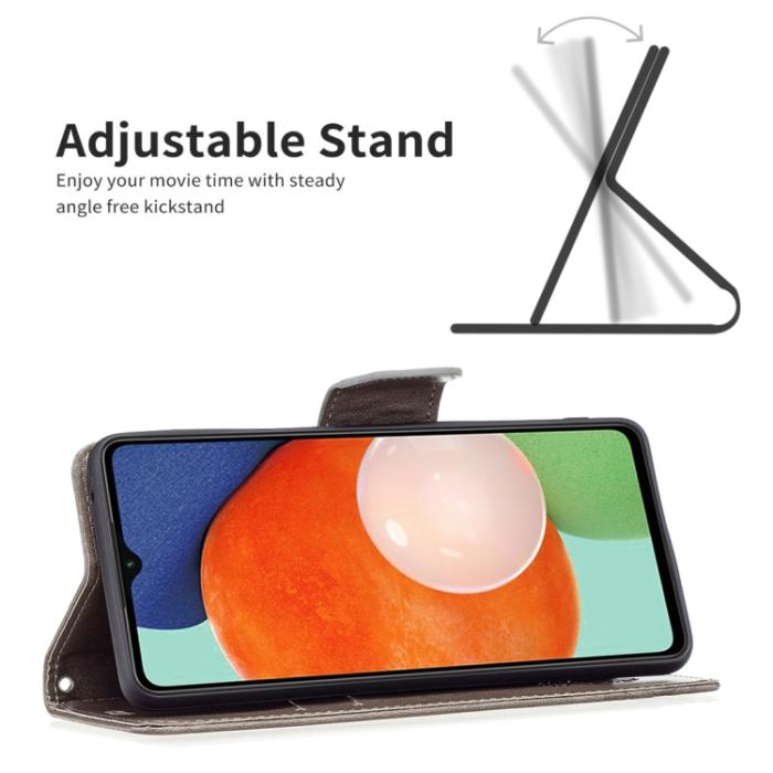 Bild 3,  Samsung Galaxy A13 4G Fodral Butterfly Tryck Grå - Teknikhallen.se