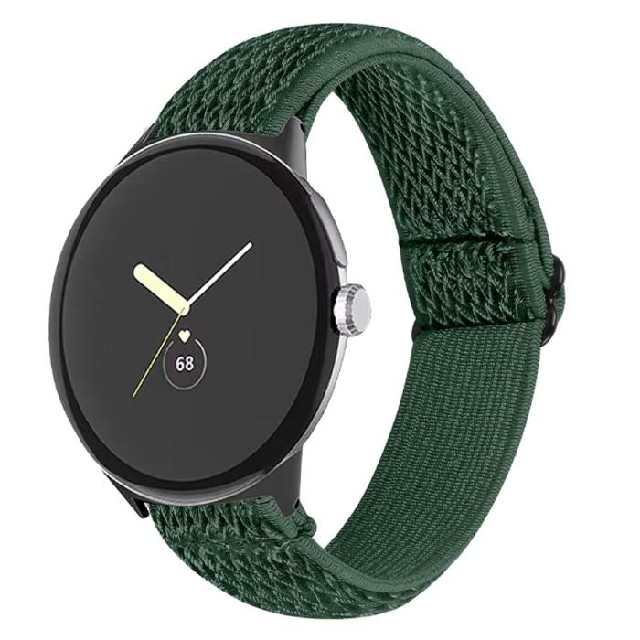 Bild 3,  Google Pixel Watch / Watch 2 Justerbart Nylon Armband Grön - Teknikhallen.se
