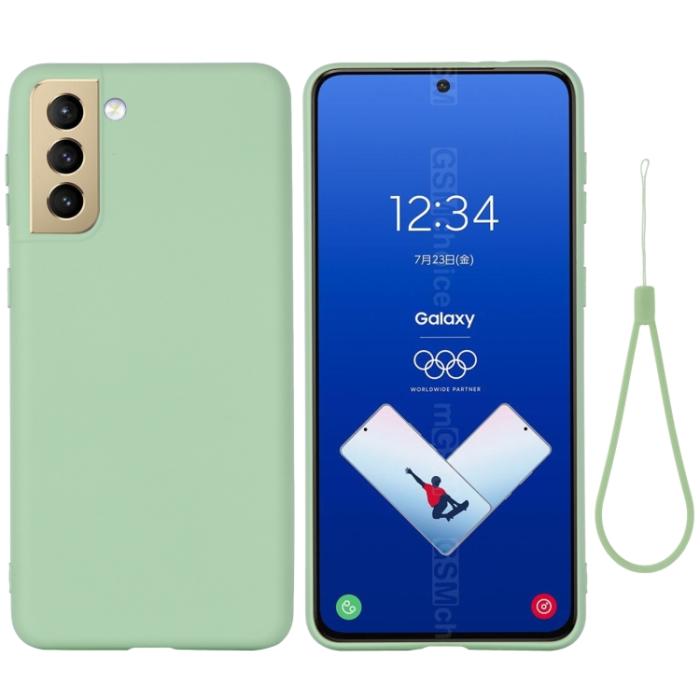 Bild 2,  Samsung Galaxy S21 FE Skal Liquid Silikon Grön - Teknikhallen.se