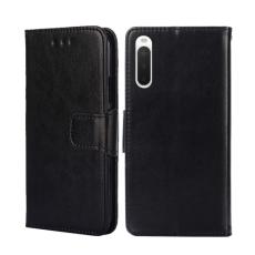  Sony Xperia 10 IV Fodral L&auml;der Svart - Teknikhallen.se