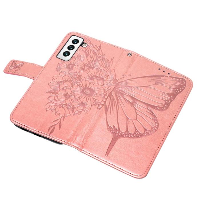 Bild 6,  Samsung Galaxy S23 Fodral Fjäril Tryck Roséguld - Teknikhallen.se