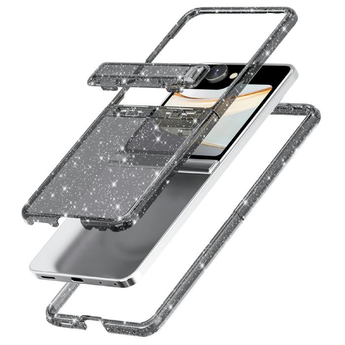 Bild 4,  Samsung Galaxy Z Flip 8 Skal Glitter TPU Svart - Teknikhallen.se