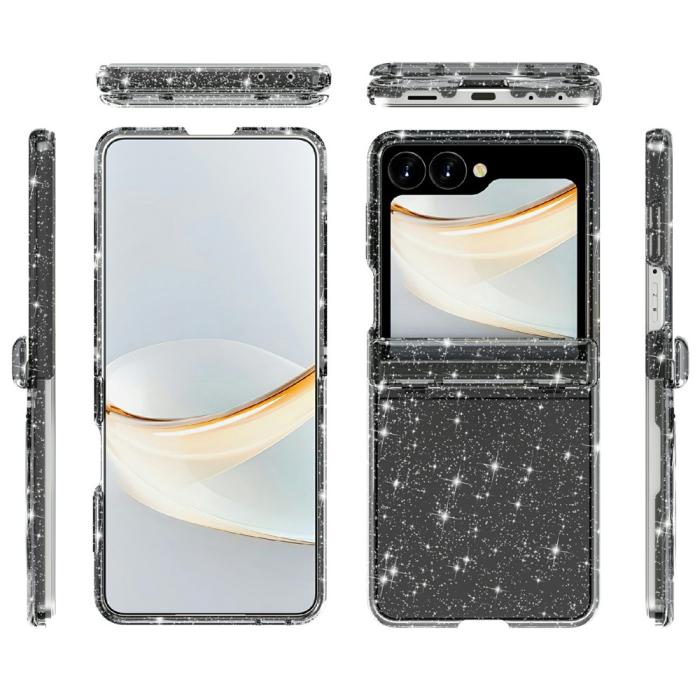 Bild 5,  Samsung Galaxy Z Flip 8 Skal Glitter TPU Svart - Teknikhallen.se