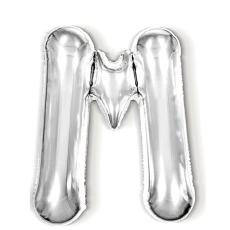  Bokstavsballong M 40 cm Silver - Teknikhallen.se
