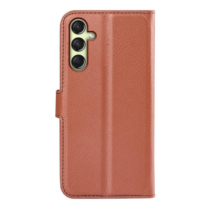 Bild 6,  Samsung Galaxy A16 Fodral Litchi Läder Brun - Teknikhallen.se