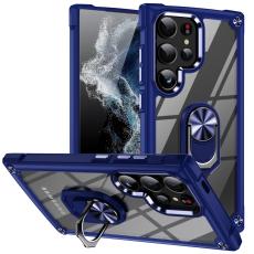  Galaxy S24 Ultra Skal Shockproof Ring Hybrid Bl&aring; - Teknikhallen.se