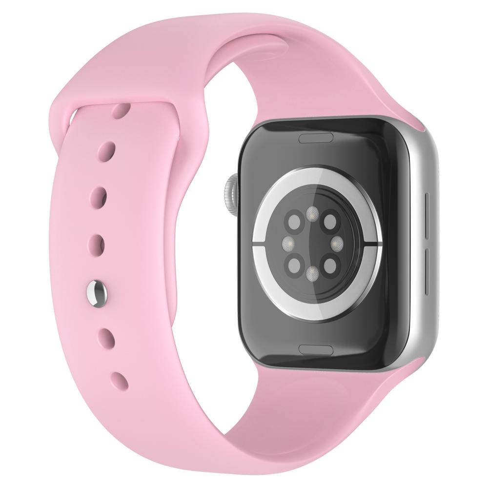 ColorPop Apple Watch 42/44/45/49 mm Silikon Armband (M/L) Ljus Rosa - Teknikhallen.se