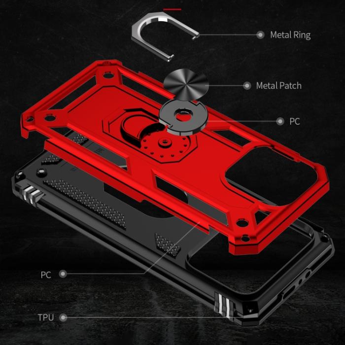 Bild 5,  iPhone 15 Pro Max Skal Shockproof Armor Ring Röd - Teknikhallen.se