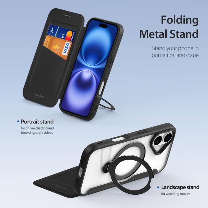 Bild 4, DUX DUCIS DUX DUCIS iPhone 17 Fodral MagSafe Kickstand Skin X Pro Svart - Teknikhallen.se