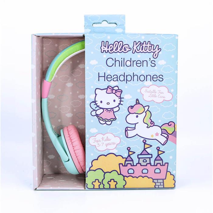 Bild 2, OTL Hello Kitty Hörlur För Barn On-Ear Grön/Rosa Enhörning - Teknikhallen.se