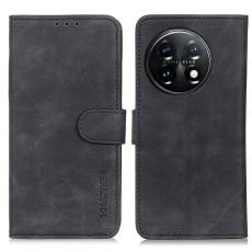 KHAZNEH KHAZNEH OnePlus 11 5G Fodral Retro L&auml;der Svart - Teknikhallen.se