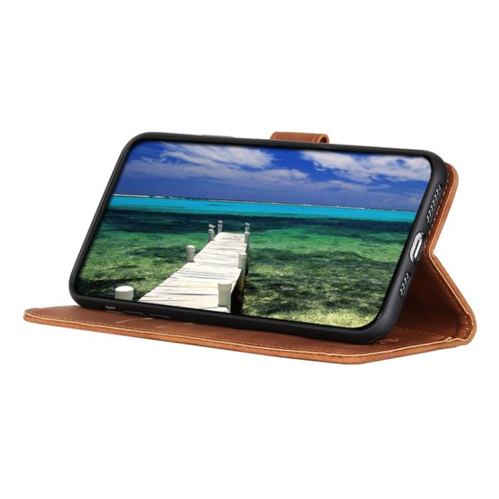 Bild 5, KHAZNEH KHAZENH Motorola Moto E13 Fodral Retro Läder Brun - Teknikhallen.se