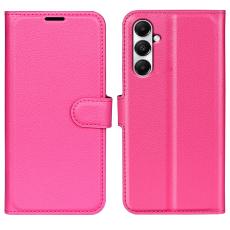  Samsung Galaxy A05s 4G Fodral Litchi L&auml;der Rosa - Teknikhallen.se