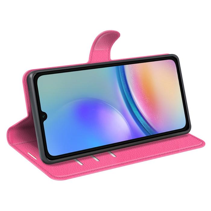 Bild 3,  Samsung Galaxy A05s 4G Fodral Litchi Läder Rosa - Teknikhallen.se