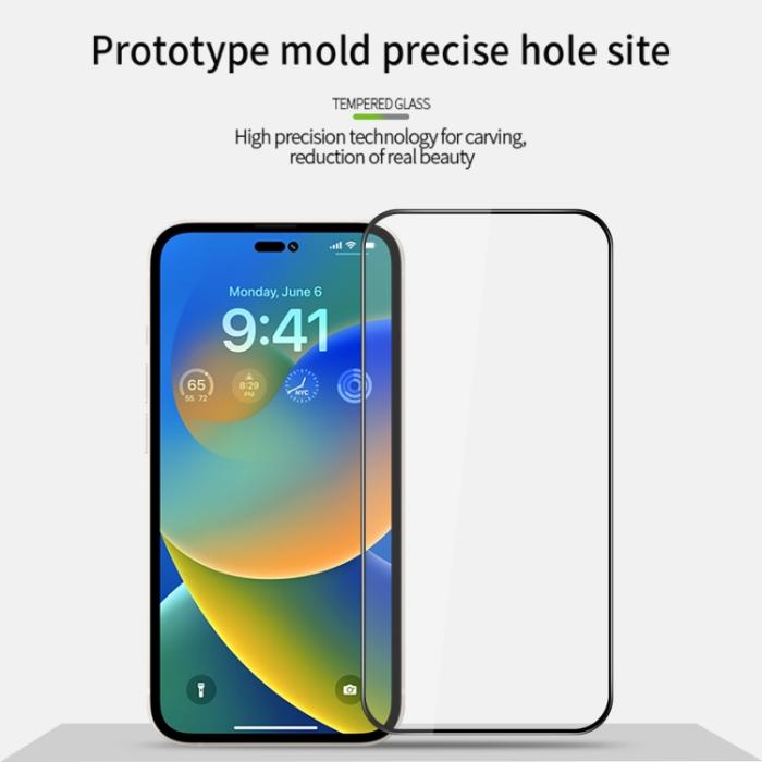 Bild 2, PINWUYO PINWUYO iPhone 14 Pro Max Skärmskydd 3D Heltäckande Härdat Glas - Teknikhallen.se