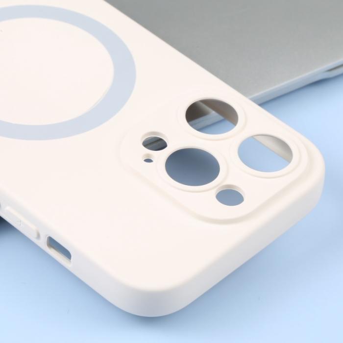 Bild 5,  iPhone 15 Pro Skal MagSafe Liquid Silikon Vit - Teknikhallen.se