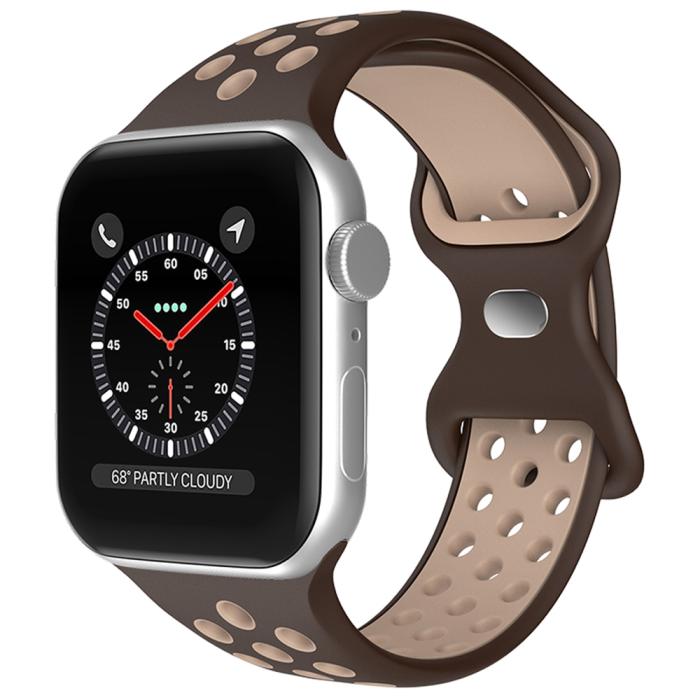 Bild 2, ColorPop Sportarmband Dual-Color Apple Watch 42/44/45/46/49 mm (M/L) Brun - Teknikhallen.se