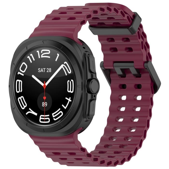 Bild 4,  Galaxy Watch Ultra (2025) / 47 mm Armband Wave Design Vinröd - Teknikhallen.se