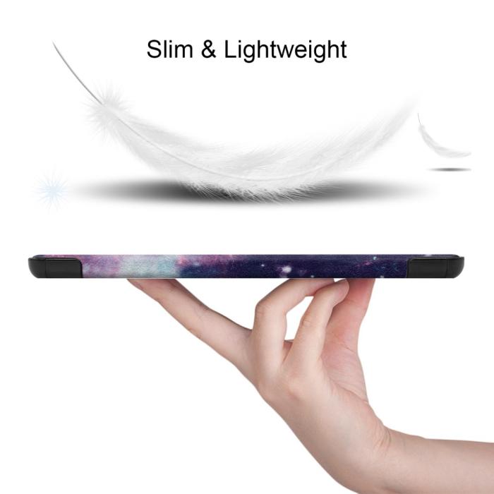 Bild 6,  Samsung Galaxy Tab S9 FE Fodral Tri-Fold Läder Cosmic Space - Teknikhallen.se