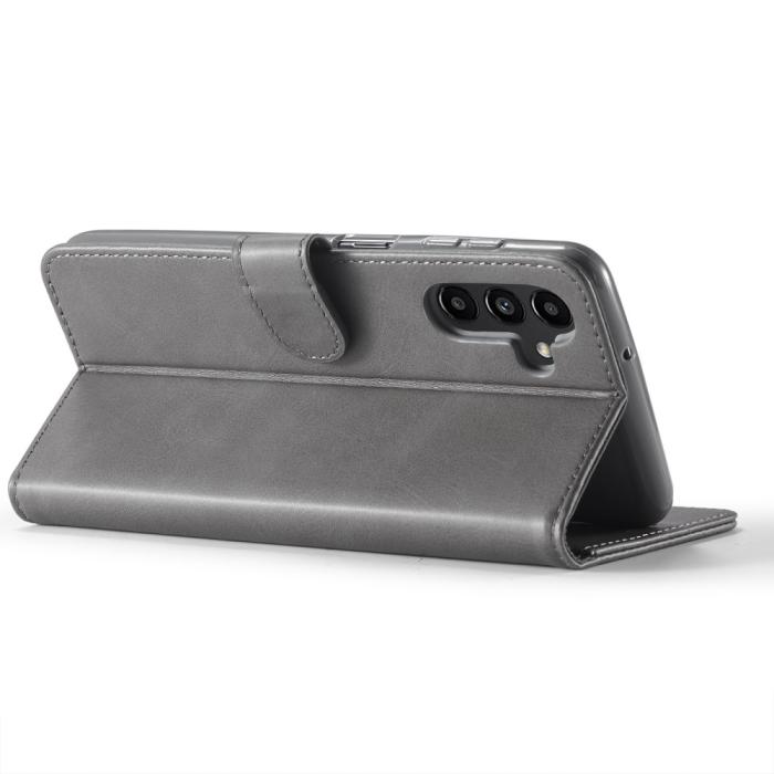 Bild 4, LC.IMEEKE LC.IMEEKE Galaxy A15 4G/5G Fodral Läder Grå - Teknikhallen.se