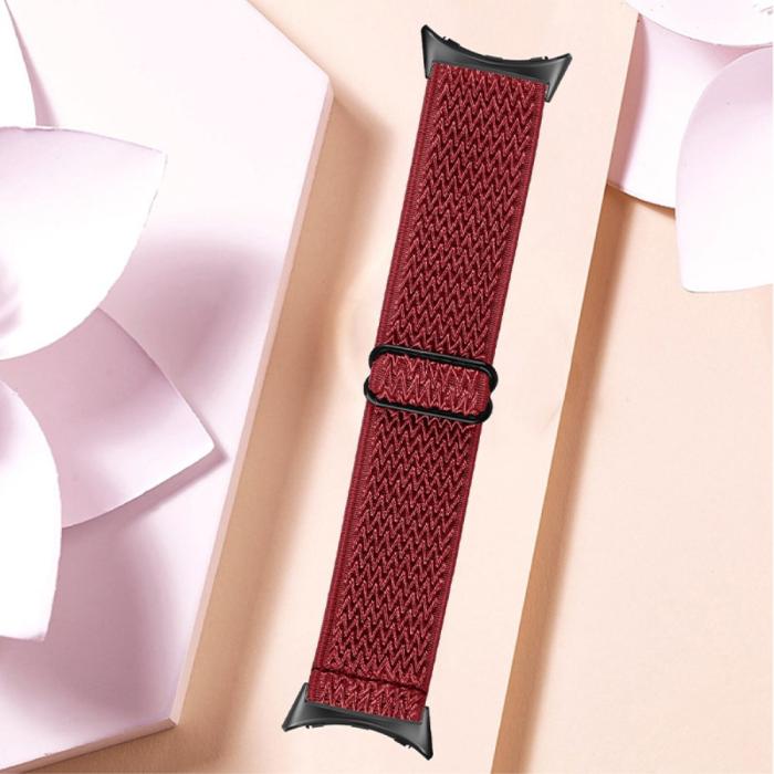 Bild 4,  Google Pixel Watch / Watch 2 Justerbart Nylon Armband Röd - Teknikhallen.se