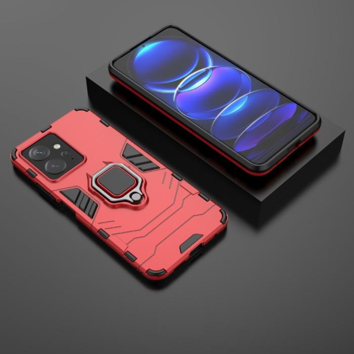 Bild 4,  Xiaomi Redmi Note 12 4G Skal Ring Hybrid Armor Röd - Teknikhallen.se