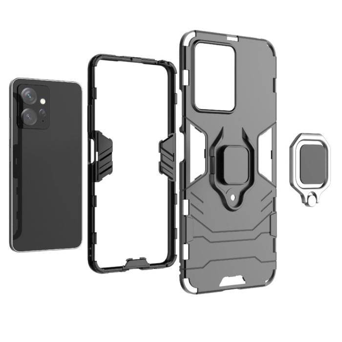 Bild 5,  Xiaomi Redmi Note 12 4G Skal Ring Hybrid Armor Röd - Teknikhallen.se