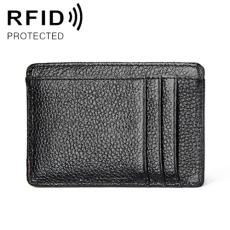  RFID Pl&aring;nbok Korth&aring;llare Litchi Textur Svart - Teknikhallen.se