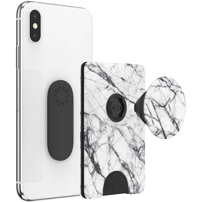 Bild 4, PopSockets PopSockets PopWallet+ Avtagbar Mobil Plånbok Dove White Marble - Teknikhallen.se