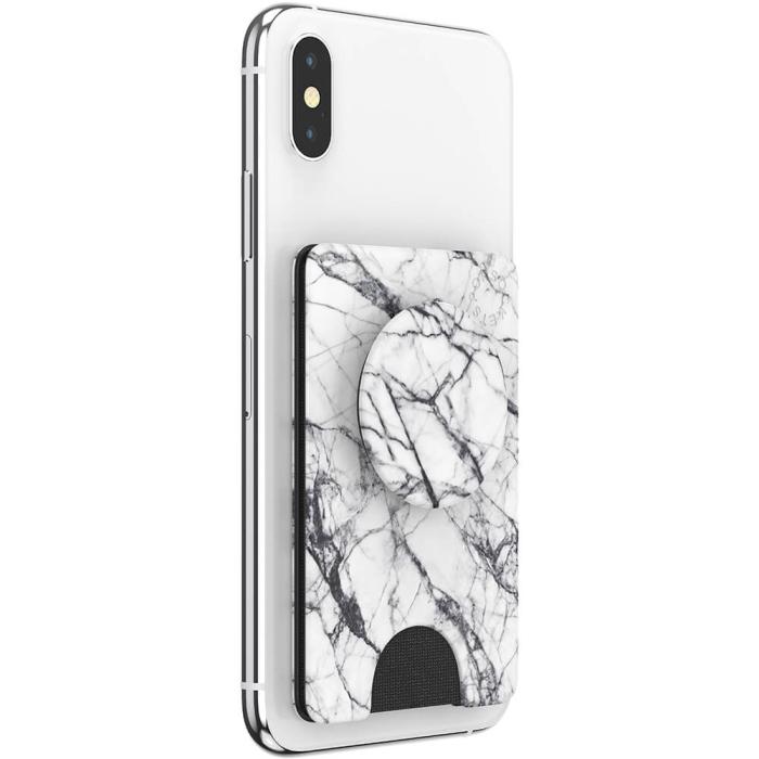 Bild 5, PopSockets PopSockets PopWallet+ Avtagbar Mobil Plånbok Dove White Marble - Teknikhallen.se